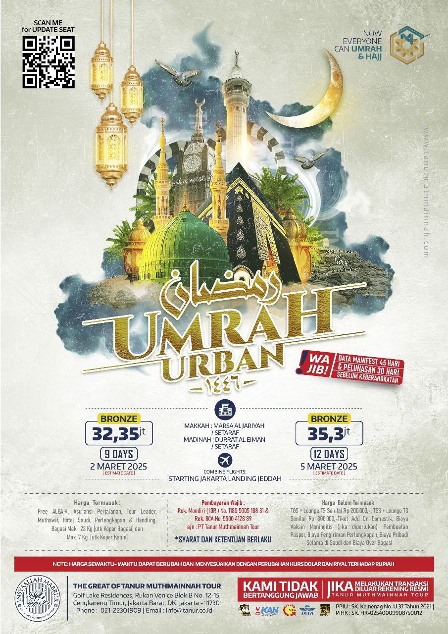 Paket Umroh 9 dan 12 hari