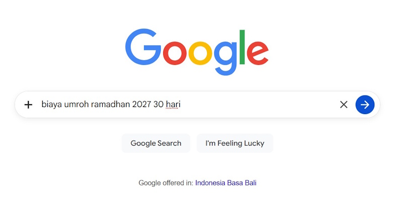 Pencarian Umroh di Google
